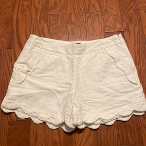 Linen/cotton white shorts, size 8
